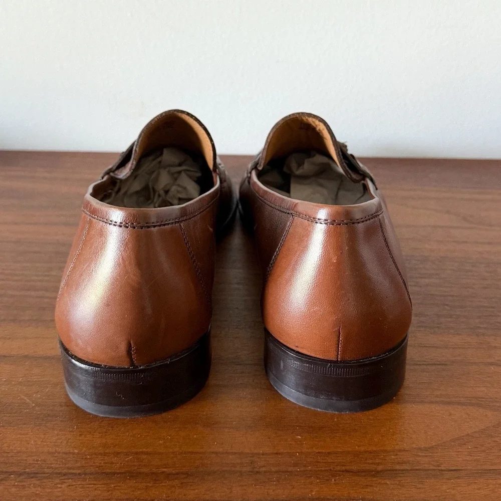 Florsheim Brown Leather Tassel Loafers Moc Toe Dress Shoes Men's Size 13D